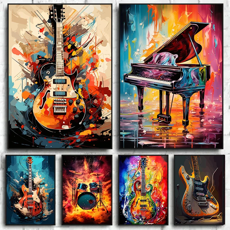 Musical Instrument Poster - Affiches et impressions sur toile d'art