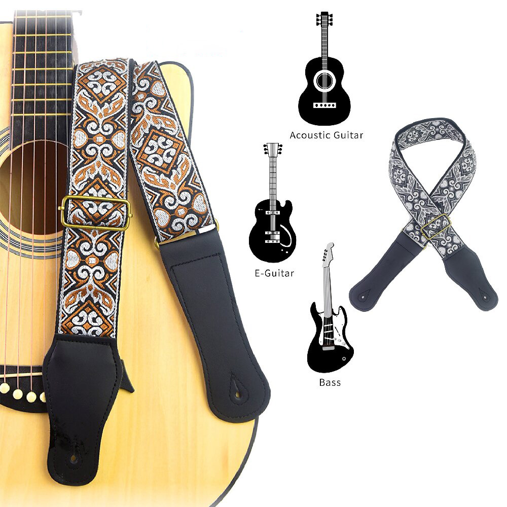 Musical Instrument Sounds - Sangle de guitare brodée, imprimée, style