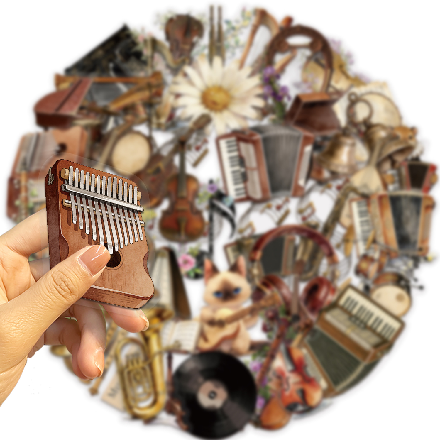 50 autocollants rétro instrume - Musical Instruments List avis et prix