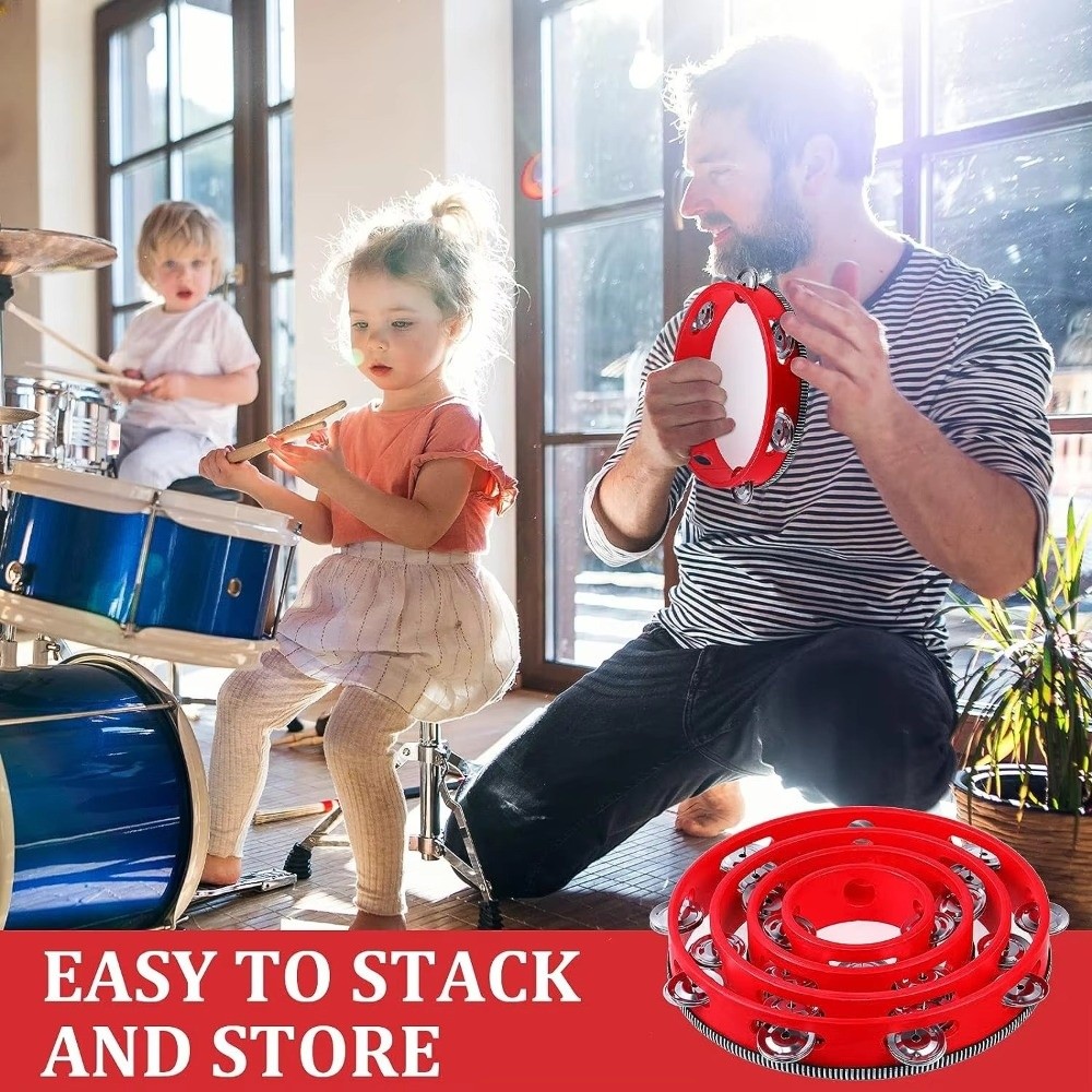 Tambourin à main en métal de 4 - Musical Instrument Kids avis et prix