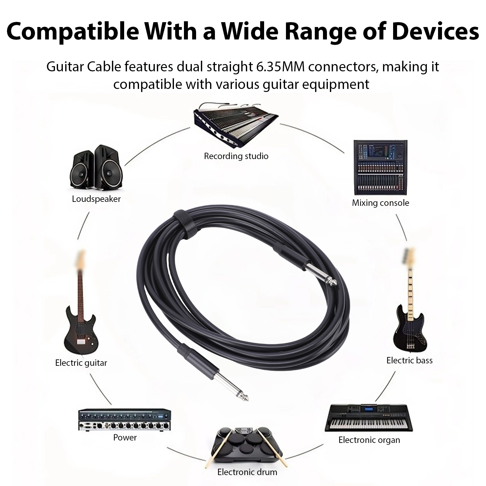 Câble de guitare 6,35 mm mono, - Musical Instrument Sounds avis et prix