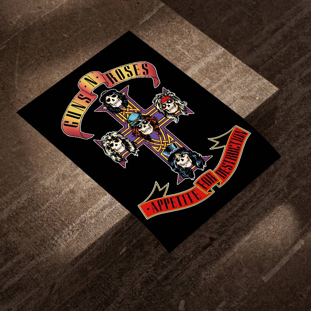 G-Guns Rock Band N R-Roses aff - Musical Instrument Poster avis et prix